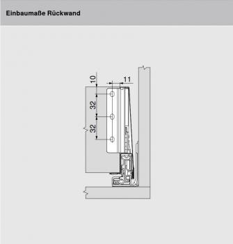 MERIVOBOX Holzrückwandhalter, Höhe K (146 mm), links/rechts, oriongrau, ZB4K000S